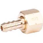 Niplu CGAS pentru gaz, alamă, G3/8" LH, cu piuliță, Ø 8 mm