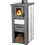 Sobă pe lemne Strend Pro LAVA Ceramic albă 6,5 kW, evacuare 120 mm