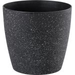 Ghiveci Strend Pro Stone cu efect piatră, 28x26 cm, negru, cu auto-udare