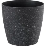 Ghiveci Strend Pro Stone 35x35 cm, negru, efect piatră, cu auto-udare