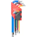 Set chei imbus Strend Pro 9 piese Hex, Cr-V, cap bilă, cu husă