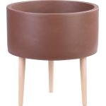 Dekorácia MagicHome, Kvetináč, kapučíno, cement, s nožkami, 32x32x33 cm