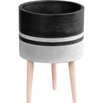 Dekorácia MagicHome, Kvetináč, svetlá/tmavá sivá, cement, s nožkami, 22x22x31 cm