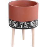 Dekorácia MagicHome, Kvetináč s mozaikou, cement, terakota, s nožkami, 22x22x31 cm