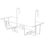 Suport metalic pentru ghiveci pe balustradă/balcon, alb, 65 cm
