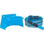 Set furtun textil plat AQUACRAFT 20 m cu duză și suport de perete