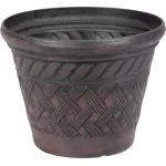 Ghiveci Strend Pro tip ratan, maro închis, 29x23 cm, pentru interior/exterior