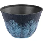 Ghiveci Strend Pro Flower 30x19 cm, gri-albastru cu efect metalic