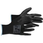 Mănuși de grădinărit Brotula Black 11/XXL, nylon cu PU, set 12 perechi