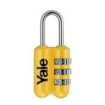 Zámok Yale YP2/23/128/1, visiaci, cestovný, s číselnou kombináciou, žltý