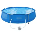 Piscină rotundă cu cadru metalic Avenli 305x76 cm, cu filtru inclus