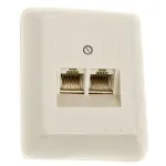 Priză ISDN 8P8C dublă pentru telefonie și rețea, montaj aparent