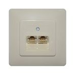 Priză dublă UTP RJ45 8P8C pentru internet și rețea, montaj pe perete