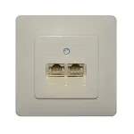 Priză dublă UTP RJ45 8P8C pentru internet și rețea, montaj pe perete