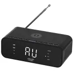 Radio cu ceas Adler AD 1192, încărcare wireless 5W, Bluetooth, FM, negru