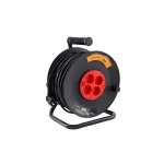 Prelungitor electric 50 m cu bobină, cablu 3x1,5 mm², 4 prize Rotor
