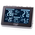 Stație meteo Adler AD 1175 cu senzor exterior, LCD, ceas și 2 alarme