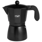 Cafetieră espresso Adler 320 ml pentru aragaz, aluminiu, neagră