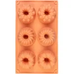 Formă din silicon MagicHome pentru minibabovky, 6 cavități, 29,5×17,5×3,5 cm