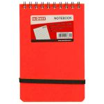 Bloc notes A7 cu spiră, 60 file dictando, copertă roșie, cu elastic
