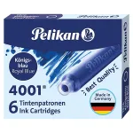 Cartușe cerneală Pelikan 4001, albastru regal, 6 bucăți