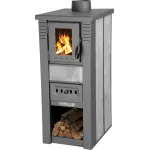 Sobă pe lemne LAVA Ceramic gri, 6,5 kW, racord fum 120 mm