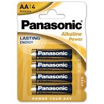 Set 4 baterii alcaline Panasonic AA LR06, energie de durată