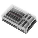 Bloc cu 12 siguranțe auto 19 mm, suport cu capac protector 32V