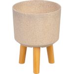 Ghiveci Strend Pro cu aspect bambus si picioare, 20x20x26 cm