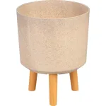 Ghiveci Strend Pro cu picioare, aspect bambus, 24,5x24,5x31 cm