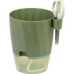 Ghiveci Strend Pro pentru ierburi aromatice, cu foarfecă integrată, verde, 15,5x12,5x16 cm