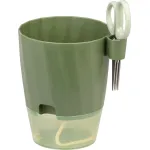 Ghiveci Strend Pro pentru ierburi aromatice, cu foarfecă integrată, verde, 15,5x12,5x16 cm