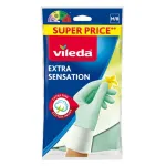 Mănuși din cauciuc Vileda Extra Sensation, mărimea M, cu bumbac