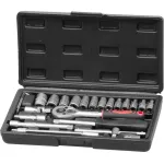 Trusă chei tubulare Strend Pro 25 piese, 1/4 cu clichet, în cutie