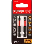 Set 2 biți Strend Pro Premium Pozidriv PZ1 50 mm, oțel S2, 1/4"