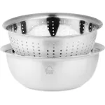 Strecurătoare inox MagicHome cu bol, 26,5 cm, perforații rotunde