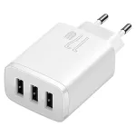 Încărcător de rețea Baseus Compact 17W cu 3 porturi USB, alb