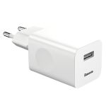 Încărcător de rețea Baseus QC 3.0 24W cu USB, alb, compact