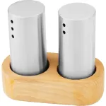 Set solnita si pipernita MagicHome din inox cu suport din lemn