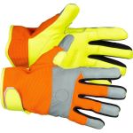 Rukavice Strend Pro Caveron High Vision, textil/koža s reflexnými prvkami, veľkosť 09/L, blister