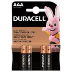 Baterii alcaline Duracell AAA LR03, set 4 bucăți, blister