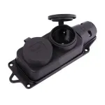 Grup 2 prize cauciucate 16A pentru șantier, negru, rezistent