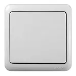 Întrerupător simplu aplicat Lezard, alb, pentru montaj pe tencuială