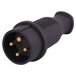 Ștecher trifazic 32A cauciucat, robust pentru uz industrial și șantier