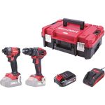 Set Worcraft XCUBE030 ShareSYS Toolbox, uťahovák 260 Nm, skrutkovač 50 Nm, 2x 2.0 Ah akumulátor, 1x rýchlonabíjačka
