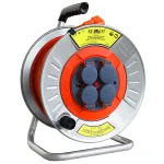 Prelungitor electric pe tambur metalic 50 m, 3x2.5 mm, 4 prize IP44