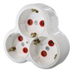 Triplu ștecher adaptor cu 3 prize, model compact pentru casă și birou