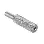 Mufă jack 3.5 mm mamă stereo metalică pentru montaj pe cablu