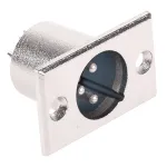 Mufă XLR tată cu 3 pini, cromată, pentru montaj pe panou