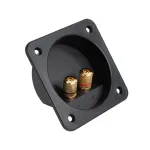 Conector boxă cu 2 banane aurii, montaj pe panou, tip pătrat